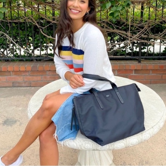 Tote BOTKIER NEW YORK Nylon Black Roomy Tote Bag With Side Zippers - Picture 6 of 16